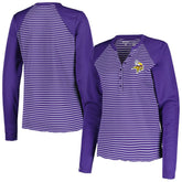 Minnesota Vikings Antigua Women's Maverick Waffle Henley Long Sleeve T-Shirt Purple | NFL