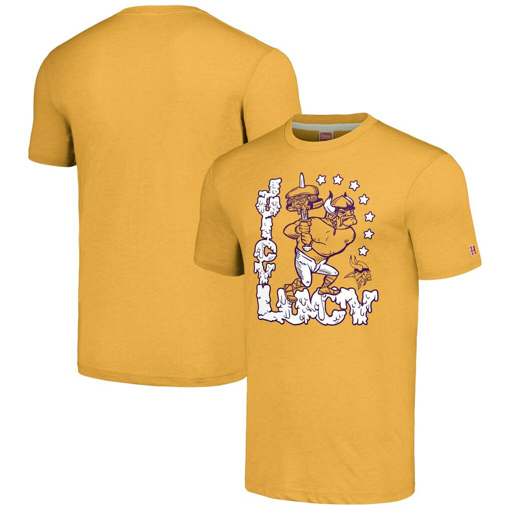 Minnesota Vikings Homage Unisex NFL x Guy Fieri’s Flavortown Tri-Blend T-Shirt Gold | NFL