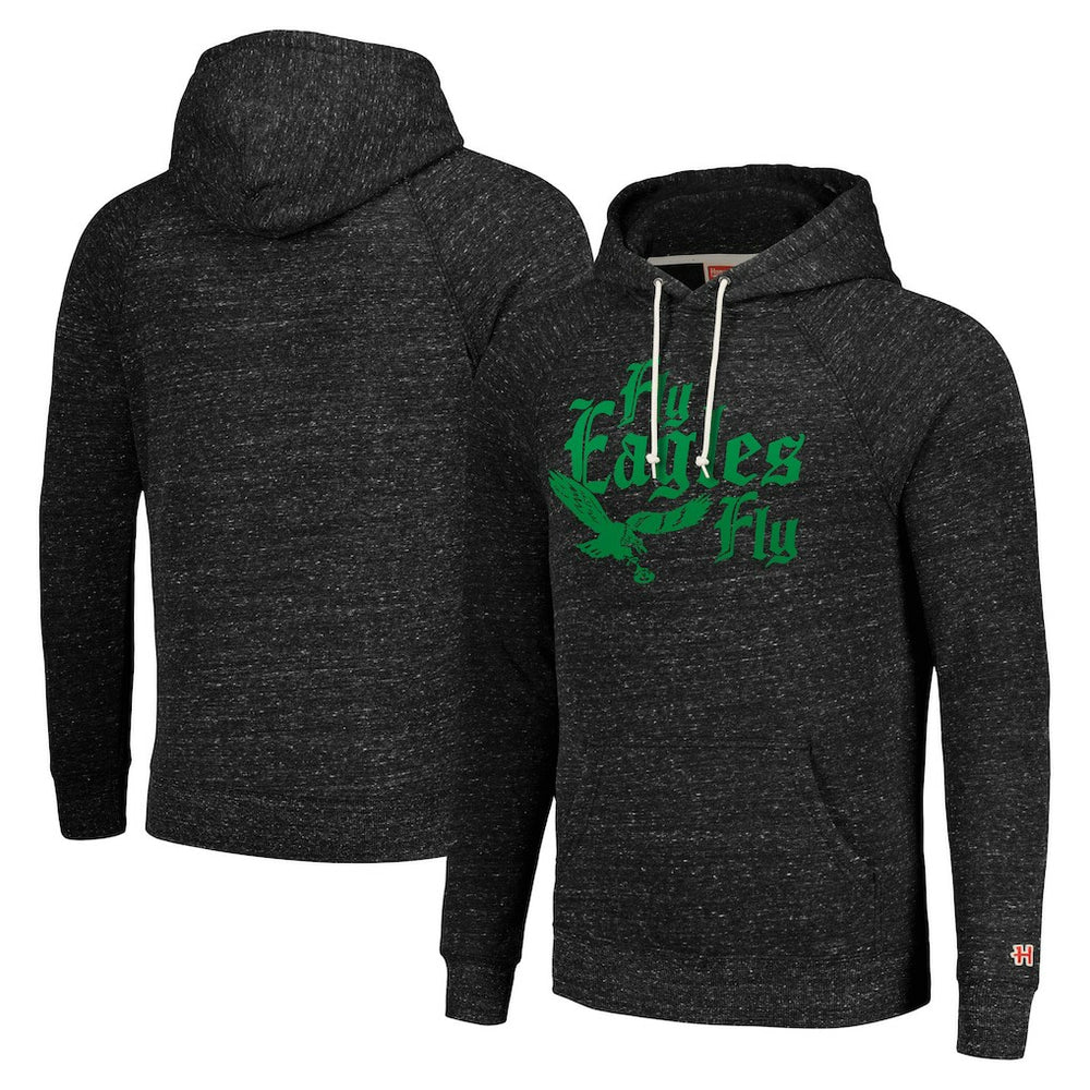 Philadelphia Eagles Homage Unisex Hyperlocal Raglan Pullover Hoodie Charcoal | NFL