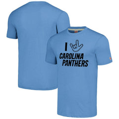 Carolina Panthers Homage Unisex The NFL ASL Collection by Love Sign Tri-Blend T-Shirt Light Blue | NFL