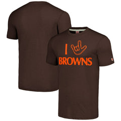 Cleveland Browns Homage Unisex The NFL ASL Collection by Love Sign Tri-Blend T-Shirt Brown | NFL
