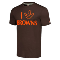 Cleveland Browns Homage Unisex The NFL ASL Collection by Love Sign Tri-Blend T-Shirt Brown | NFL