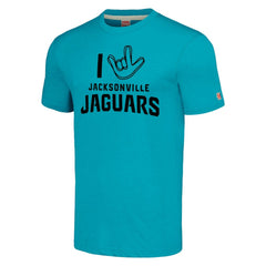 Jacksonville Jaguars Homage Unisex The NFL ASL Collection by Love Sign Tri-Blend T-Shirt Teal | NFL