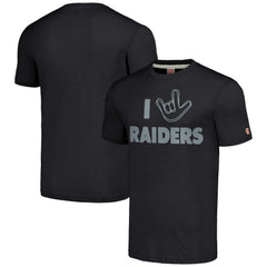 Las Vegas Raiders Homage Unisex The NFL ASL Collection by Love Sign Tri-Blend T-Shirt Charcoal | NFL