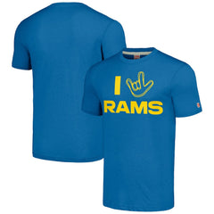 Los Angeles Rams Homage Unisex The NFL ASL Collection by Love Sign Tri-Blend T-Shirt Royal | NFL