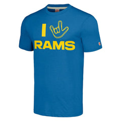 Los Angeles Rams Homage Unisex The NFL ASL Collection by Love Sign Tri-Blend T-Shirt Royal | NFL