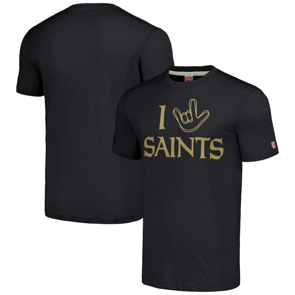 New Orleans Saints Homage Unisex The NFL ASL Collection by Love Sign Tri-Blend T-Shirt Charcoal | NFL