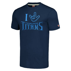 Tennessee Titans Homage Unisex The NFL ASL Collection by Love Sign Tri-Blend T-Shirt Navy | NFL