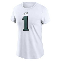 Jalen Hurts Philadelphia Eagles Women's Player Name & Number T-Shirt White | Nike for Sale