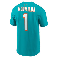 Tua Tagovailoa Miami Dolphins Player Name & Number T-Shirt Aqua | Nike for Sale