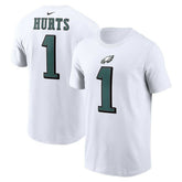Jalen Hurts Philadelphia Eagles Player Name & Number T-Shirt White | Nike for Sale