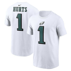 Jalen Hurts Philadelphia Eagles Player Name & Number T-Shirt White | Nike for Sale