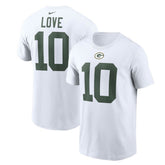 Jordan Love Green Bay Packers Player Name & Number T-Shirt White | Nike for Sale