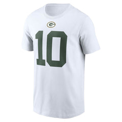 Jordan Love Green Bay Packers Player Name & Number T-Shirt White | Nike for Sale