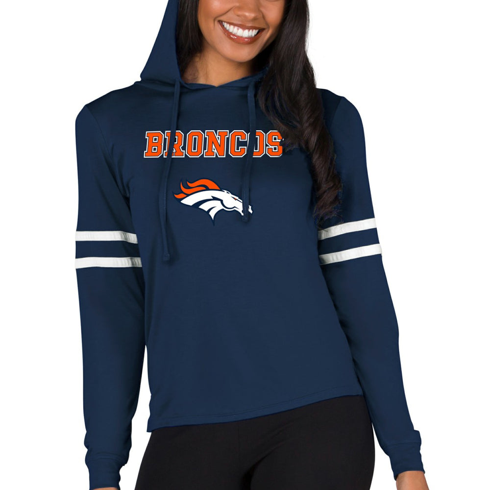 Denver Broncos Concepts Sport Women's Marathon Lightweight Lounge Pullover Hoodie Navy | NFL