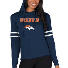 Denver Broncos Concepts Sport Women's Marathon Lightweight Lounge Pullover Hoodie Navy | NFL