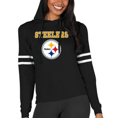 Pittsburgh Steelers Concepts Sport Women's Marathon Lightweight Lounge Pullover Hoodie Black | NFL