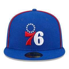 Philadelphia 76ers Piped & Flocked 59Fifty Fitted Hat Royal - NBA