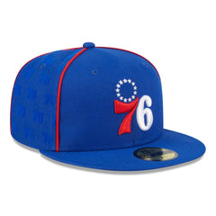 Philadelphia 76ers Piped & Flocked 59Fifty Fitted Hat Royal - NBA