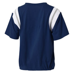 Dallas Cowboys WEAR by Erin Andrews Women's Cinched Colorblock T-Shirt Navy | NFL