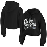 Dallas Cowboys WEAR by Erin Andrews Women's Domestic Cropped Pullover Hoodie Black | NFL