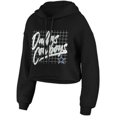Dallas Cowboys WEAR by Erin Andrews Women's Domestic Cropped Pullover Hoodie Black | NFL