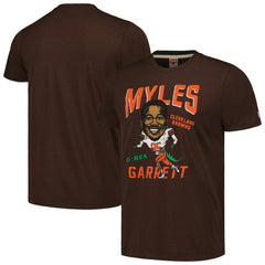 Myles Garrett Cleveland Browns Homage Unisex Caricature Player Tri-Blend T-Shirt Heathered Brown | NFL