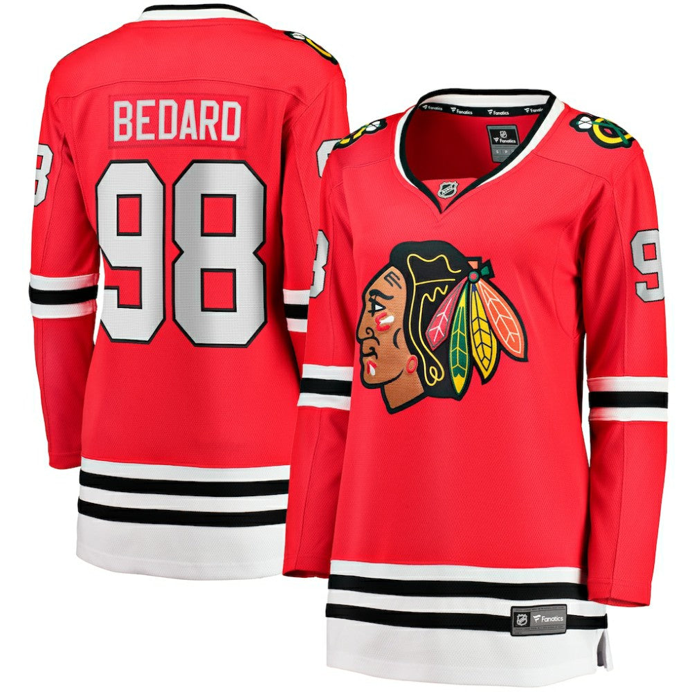 Connor Bedard Chicago Blackhawks Fanatics Women's Home Breakaway Player Jersey - Red - NHL