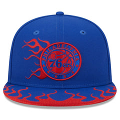 Philadelphia 76ers Rally Drive Flames 9FIFTY Snapback Hat Royal - NBA