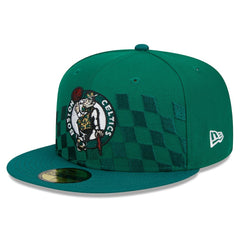 Boston Celtics Rally Drive Checkerboard 59FIFTY Crown Fitted Hat Kelly Green - NBA