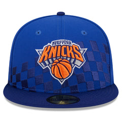 New York Knicks Rally Drive Checkerboard 59FIFTY Crown Fitted Hat Blue - NBA