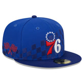 Philadelphia 76ers Rally Drive Checkerboard 59FIFTY Crown Fitted Hat Royal - NBA