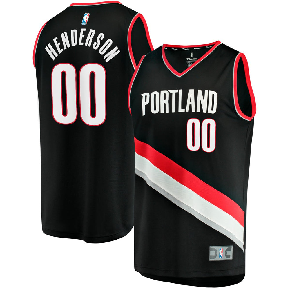 Scoot Henderson Portland Trail Blazers Fast Break Replica Jersey Icon Edition Black - NBA