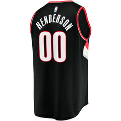 Scoot Henderson Portland Trail Blazers Fast Break Replica Jersey Icon Edition Black - NBA