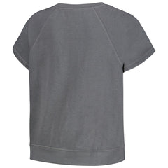 Los Angeles Lakers The Wild Collective Women's Embroidered Fleece Raglan Short Sleeve Pullover Sweatshirt Gray - NBA
