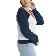 Atlanta Braves Lusso Women's Mack Fleece V-Neck Pullover Top - MLB