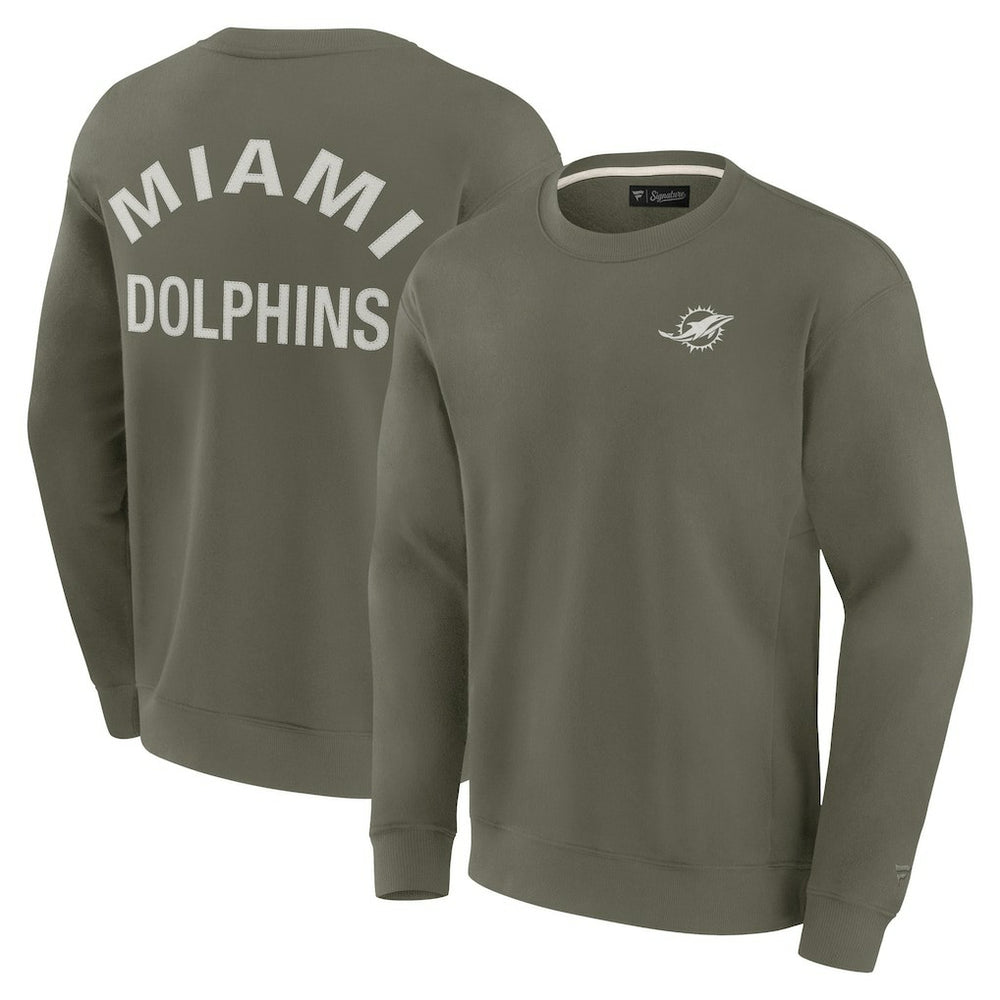 Miami Dolphins Unisex Elements Super Soft Pullover Sweatshirt Olive | Fanatics