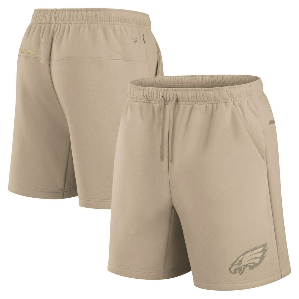 Philadelphia Eagles Unisex Elements Super Soft Fleece Shorts Khaki | Fanatics