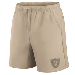 Las Vegas Raiders Unisex Elements Super Soft Fleece Shorts Khaki | Fanatics