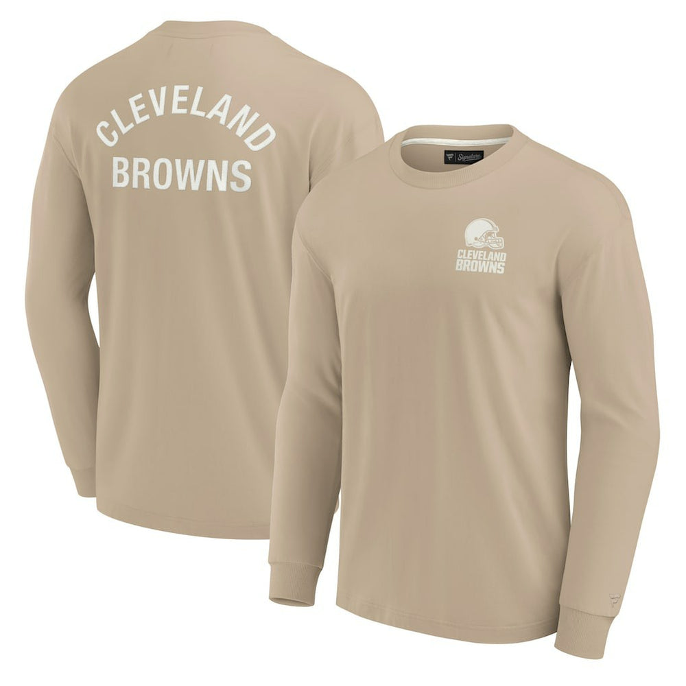 Cleveland Browns Unisex Elements Super Soft Long Sleeve T-Shirt Khaki | Fanatics