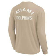 Miami Dolphins Unisex Elements Super Soft Long Sleeve T-Shirt Khaki | Fanatics
