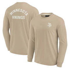 Minnesota Vikings Unisex Elements Super Soft Long Sleeve T-Shirt Khaki | Fanatics