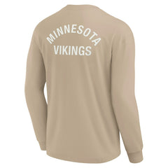 Minnesota Vikings Unisex Elements Super Soft Long Sleeve T-Shirt Khaki | Fanatics