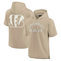 Cincinnati Bengals Unisex Elements Super Soft Fleece Short Sleeve Pullover Hoodie Khaki | Fanatics