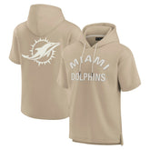 Miami Dolphins Unisex Elements Super Soft Fleece Short Sleeve Pullover Hoodie Khaki | Fanatics