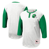 New York Jets Legacy Slub Henley 3/4 Sleeve T-Shirt White | Mitchell & Ness