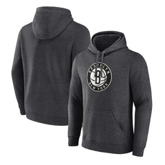 Brooklyn Nets Primary Logo Pullover Hoodie Heather Charcoal - NBA