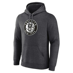 Brooklyn Nets Primary Logo Pullover Hoodie Heather Charcoal - NBA