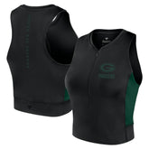 Green Bay Packers Women's Studio Fitted Gym Tank Top Black | Fanatics