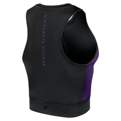 Minnesota Vikings Women's Studio Fitted Gym Tank Top Black | Fanatics